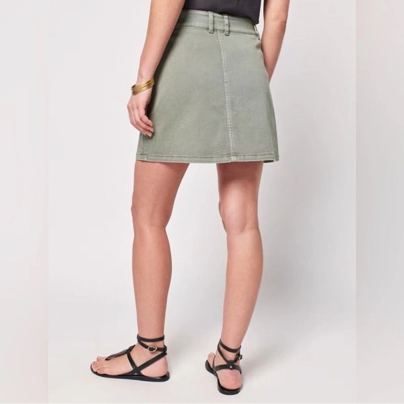 Faherty Organic Cotton Utility Mini Skirt Fatigue Green Women's Size Large - Picture 3 of 13